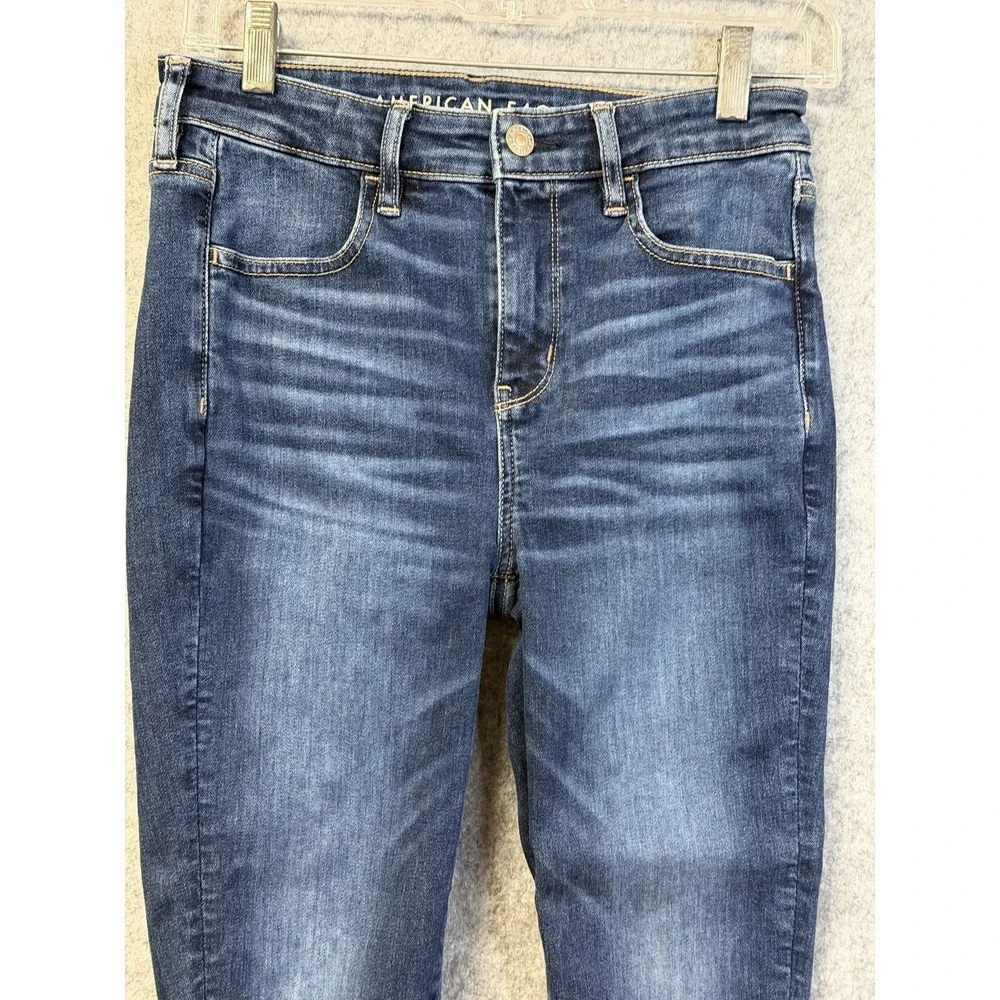 American Eagle Outfitters Women's Size 4 X-Short Dark‎ Wash Next Level Stretch